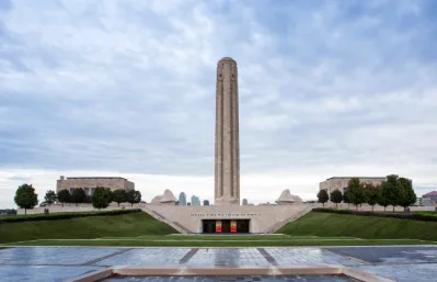 The Liberty Memorial tower at the National WWI Museum and Memorial in Kansas City, MO